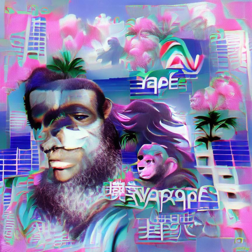 Vaporwave Ape Art