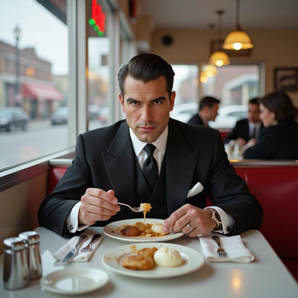 1950s Gangster at Katz's Deli Diner