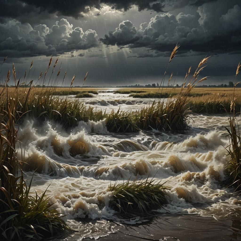 The rain hits with all its might