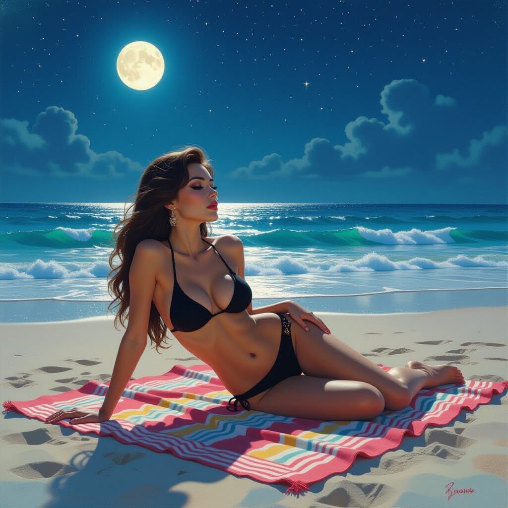 Vampire Beach Beauty Under Starry Skies