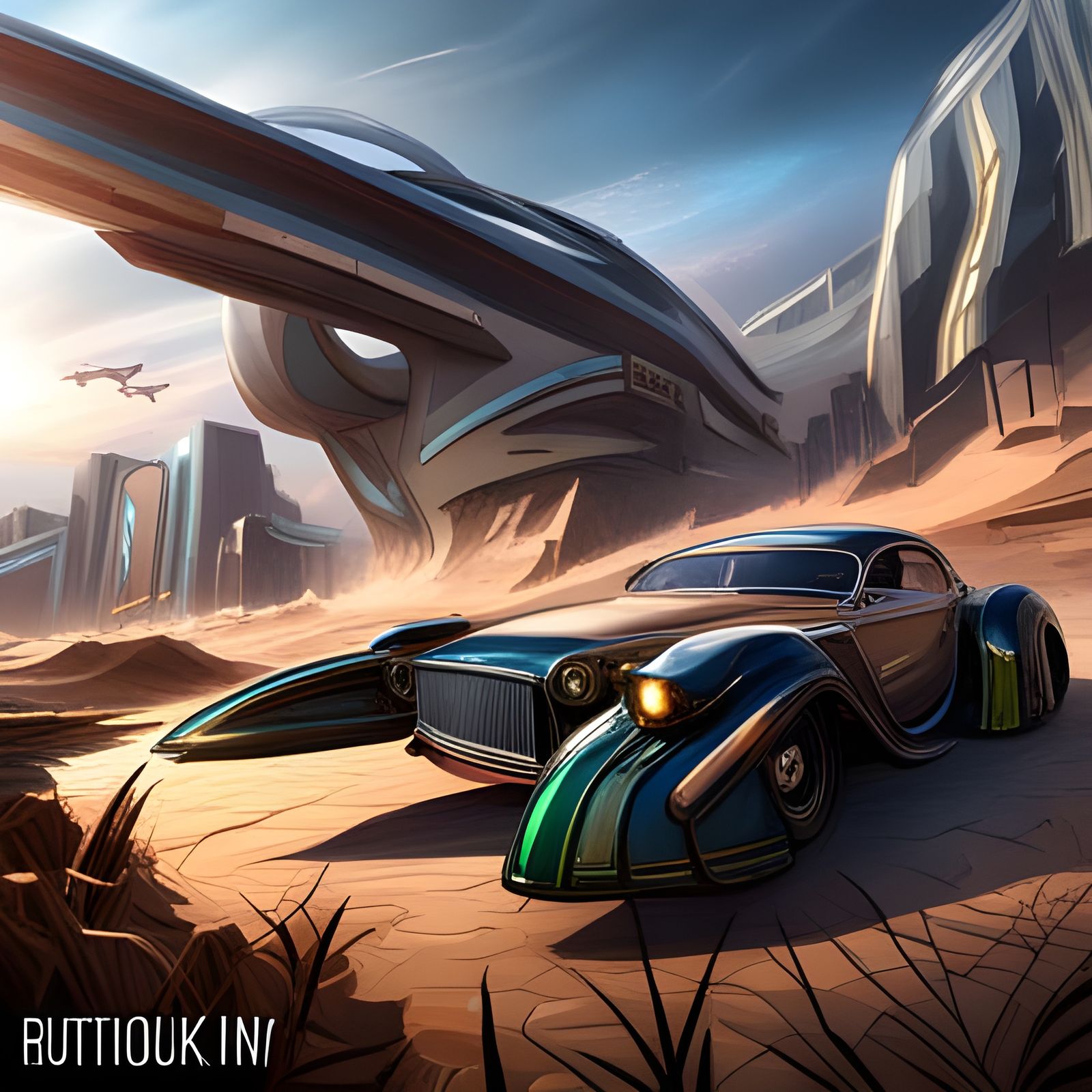 Futuristic Luxury Vehicle in Dark Fantasy Concept Art