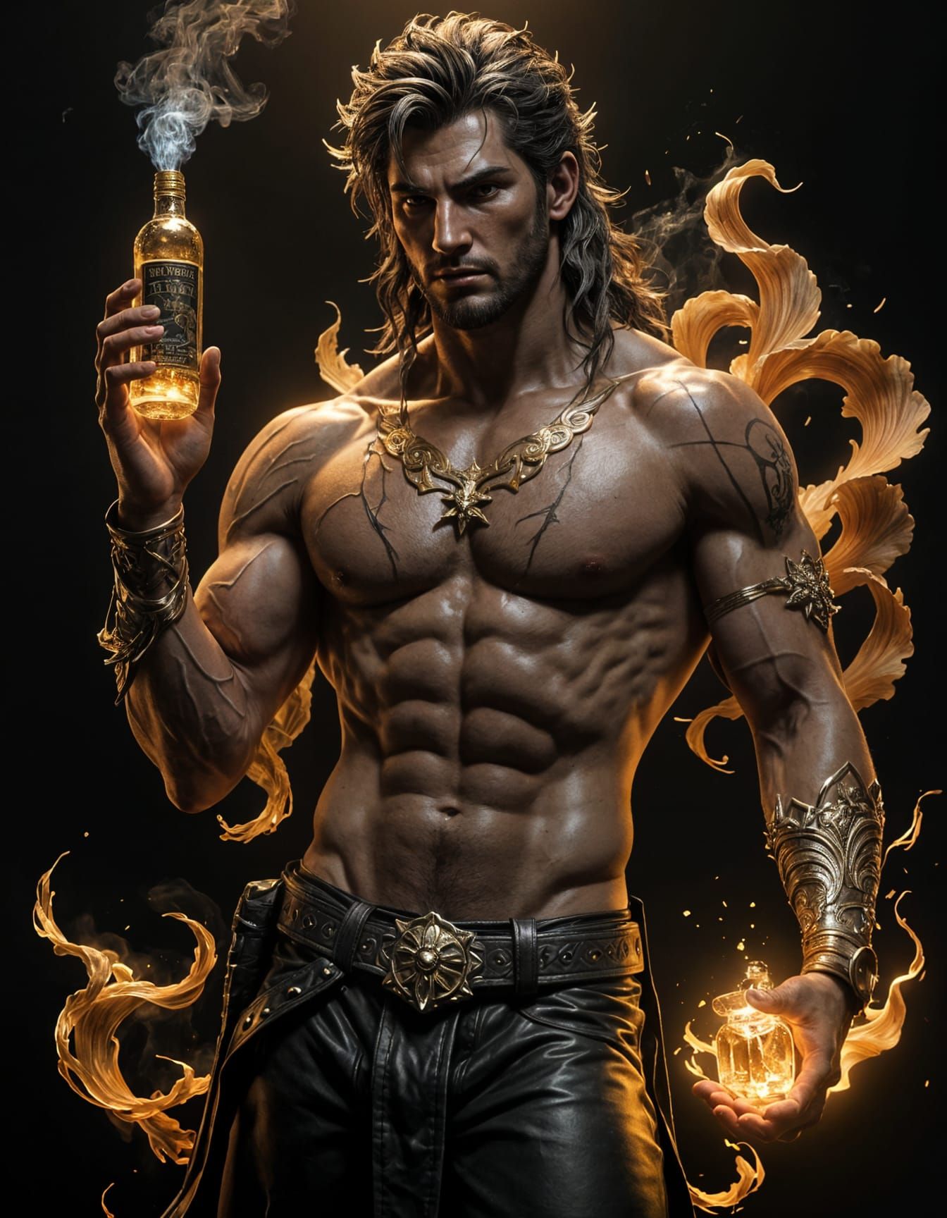 God of Addiction in Greco-Roman Style