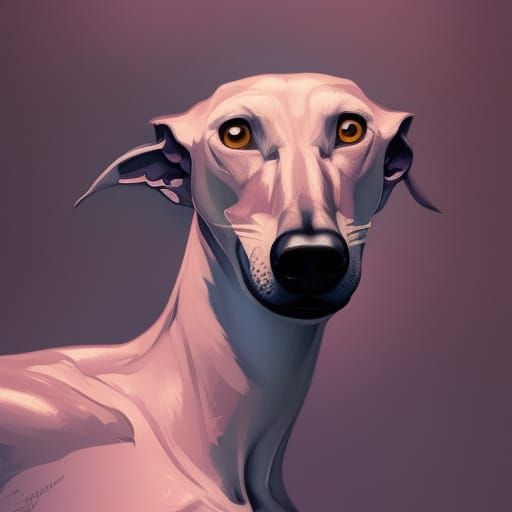 Hyperdetailed Greyhound Portrait in Artgerm Style