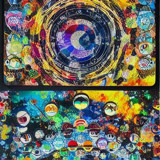 Temporal Bazaar with Magic Cards in Double Exposure