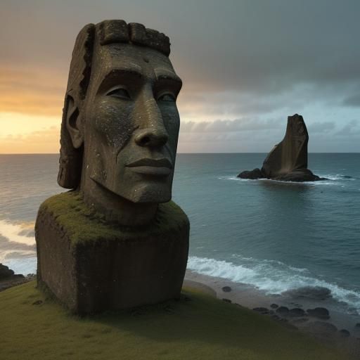 Moai Statue on Easter Island: Digital Matte Painting