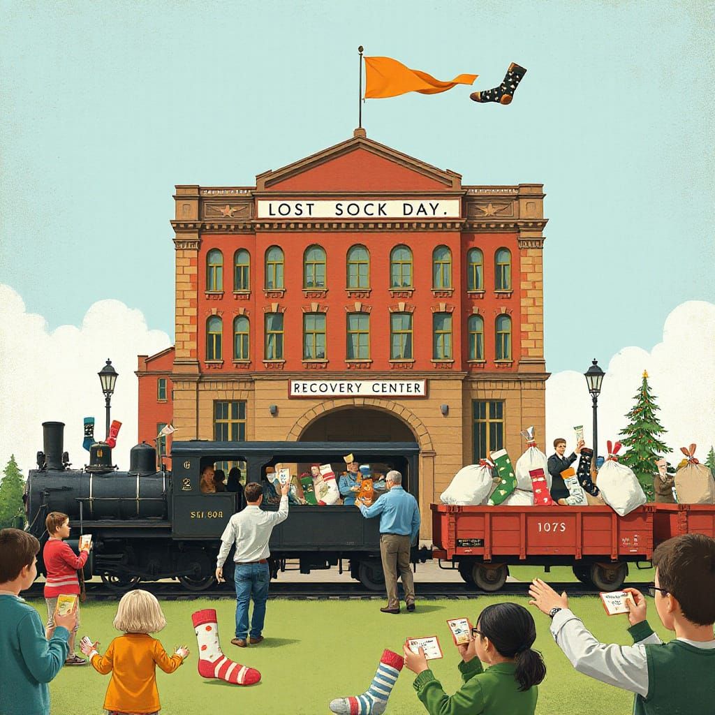 Global Lost Sock Day: Recovery Center & Sock Train