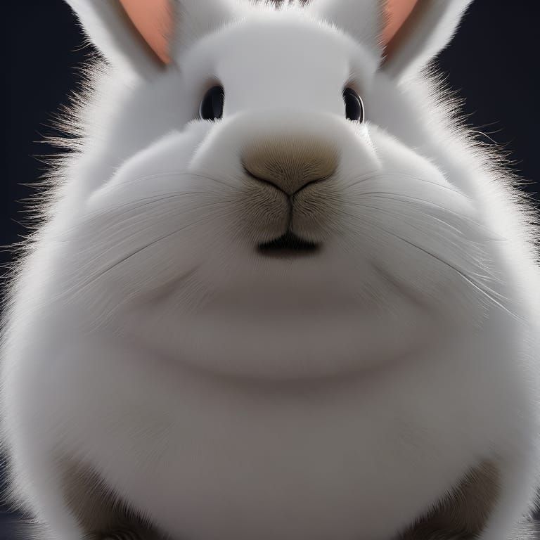 Fluffy white rabbit