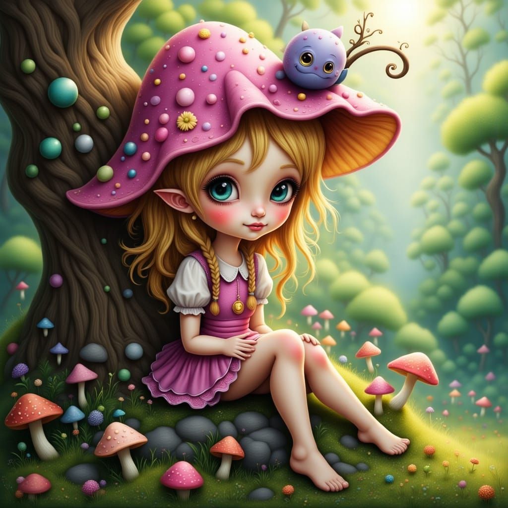 Mushroom Fairy in a Fairycore Style