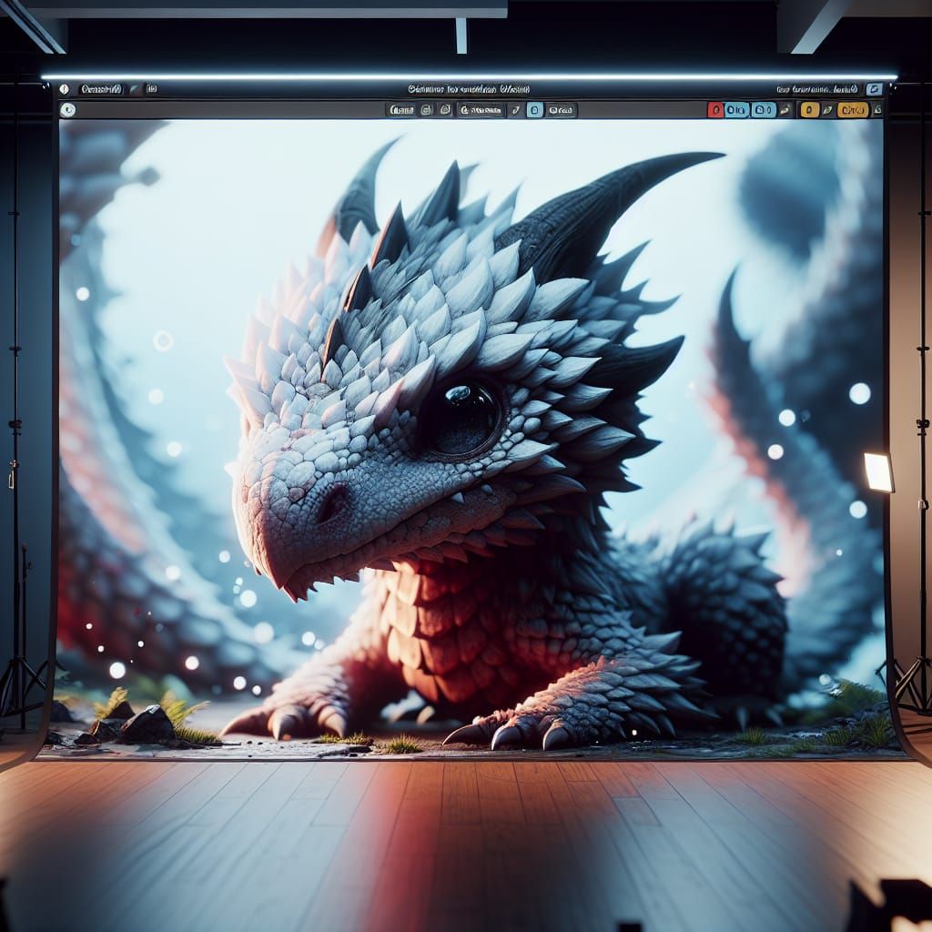 Detailed Cute Dragon in Fantastical Concept Art Style