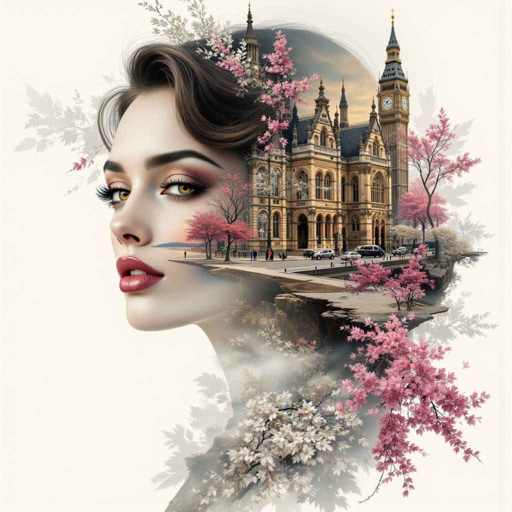 Gatsby Style Double Exposure Collage