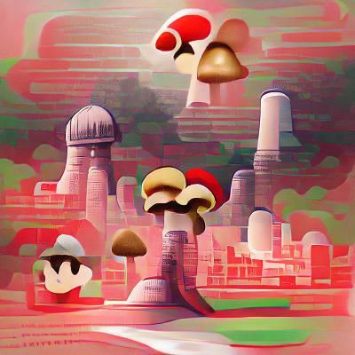 Glowing Bioluminescent Mushroom in Dark Forest