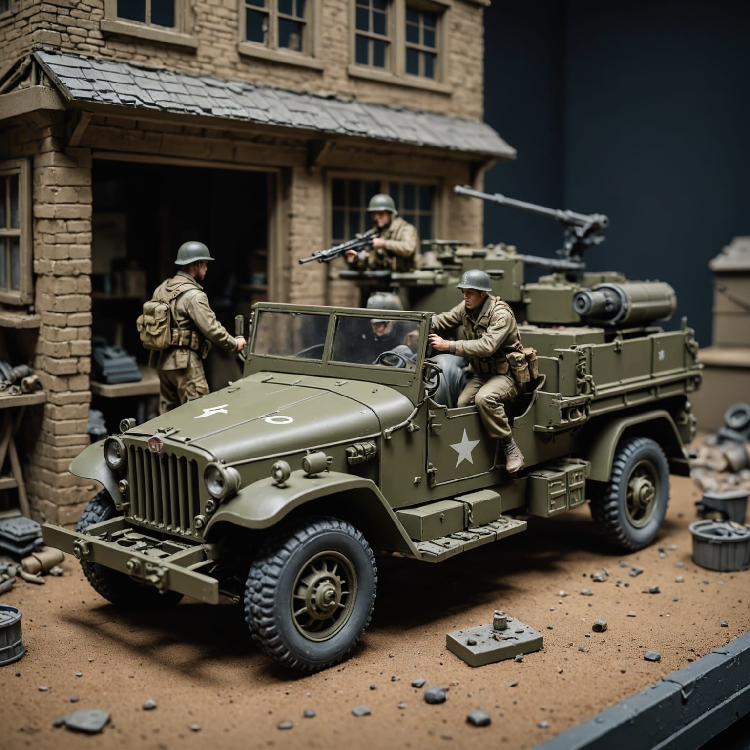 M3 Halftrack Diorama: Detailed Matte Painting