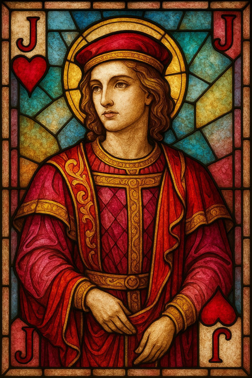 Stained Glass Jack of Hearts Portrait