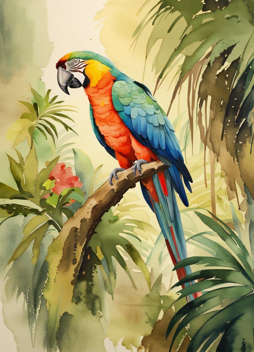 Parrot - Watercolor Art