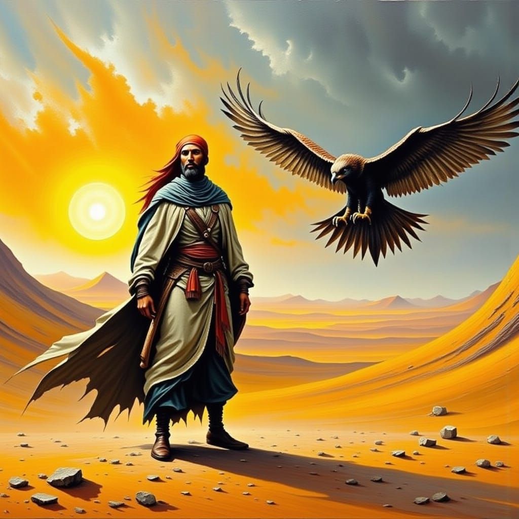 Desert Nomad Releases a Majestic Falcon in 19th-Century Orie...