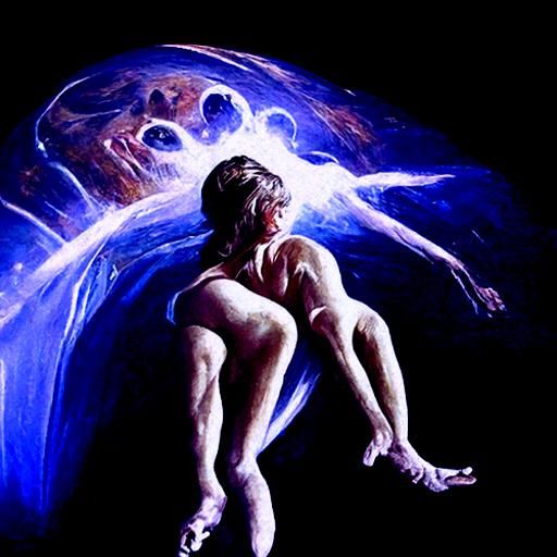 Ethereal Astral Projection Oil Painting