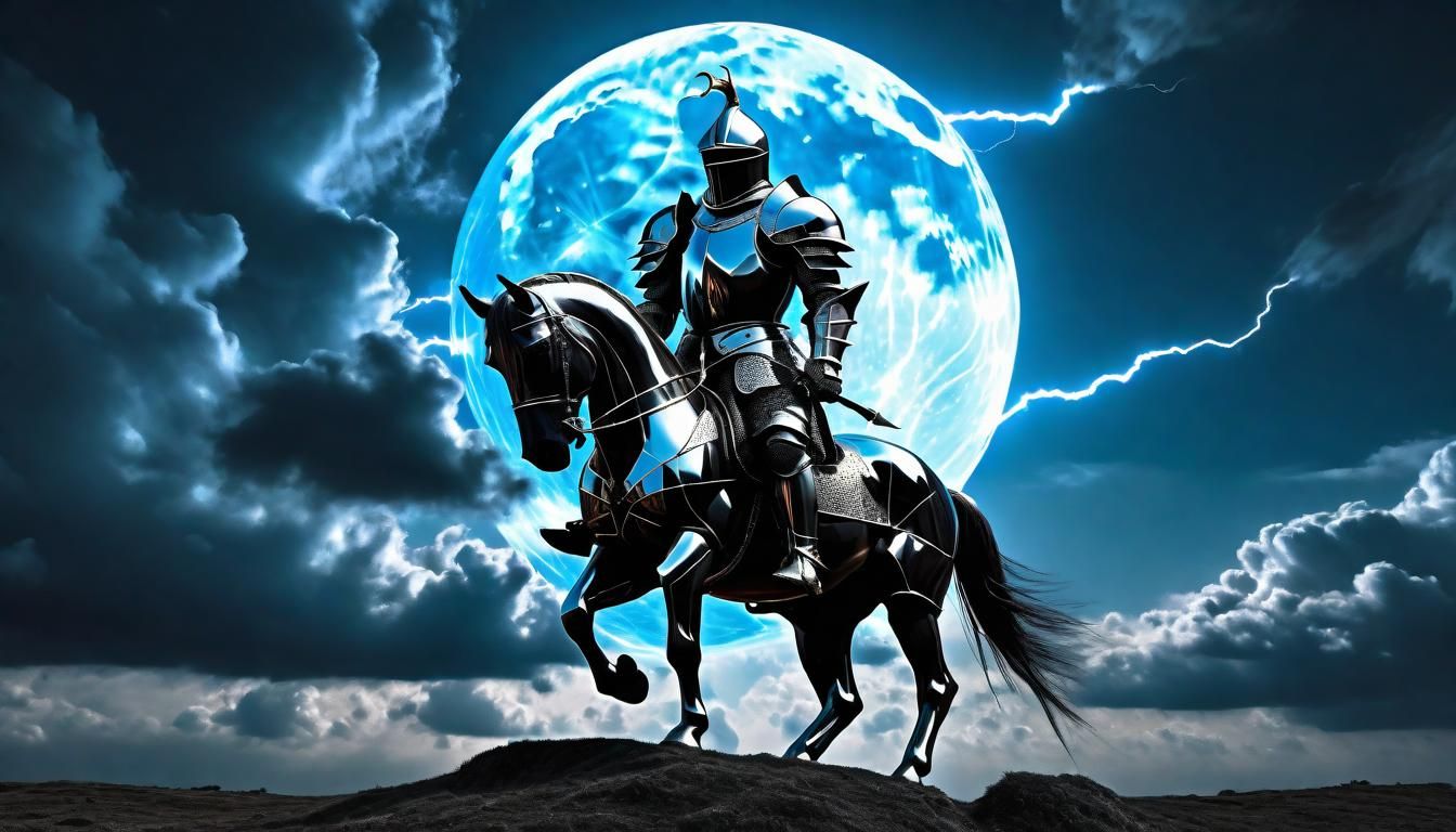 Medieval Knight in Glitch Art Style