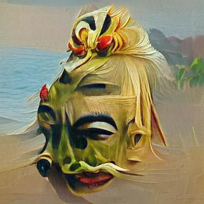 Balinese Face Mask Inspired by Dali and Hopper