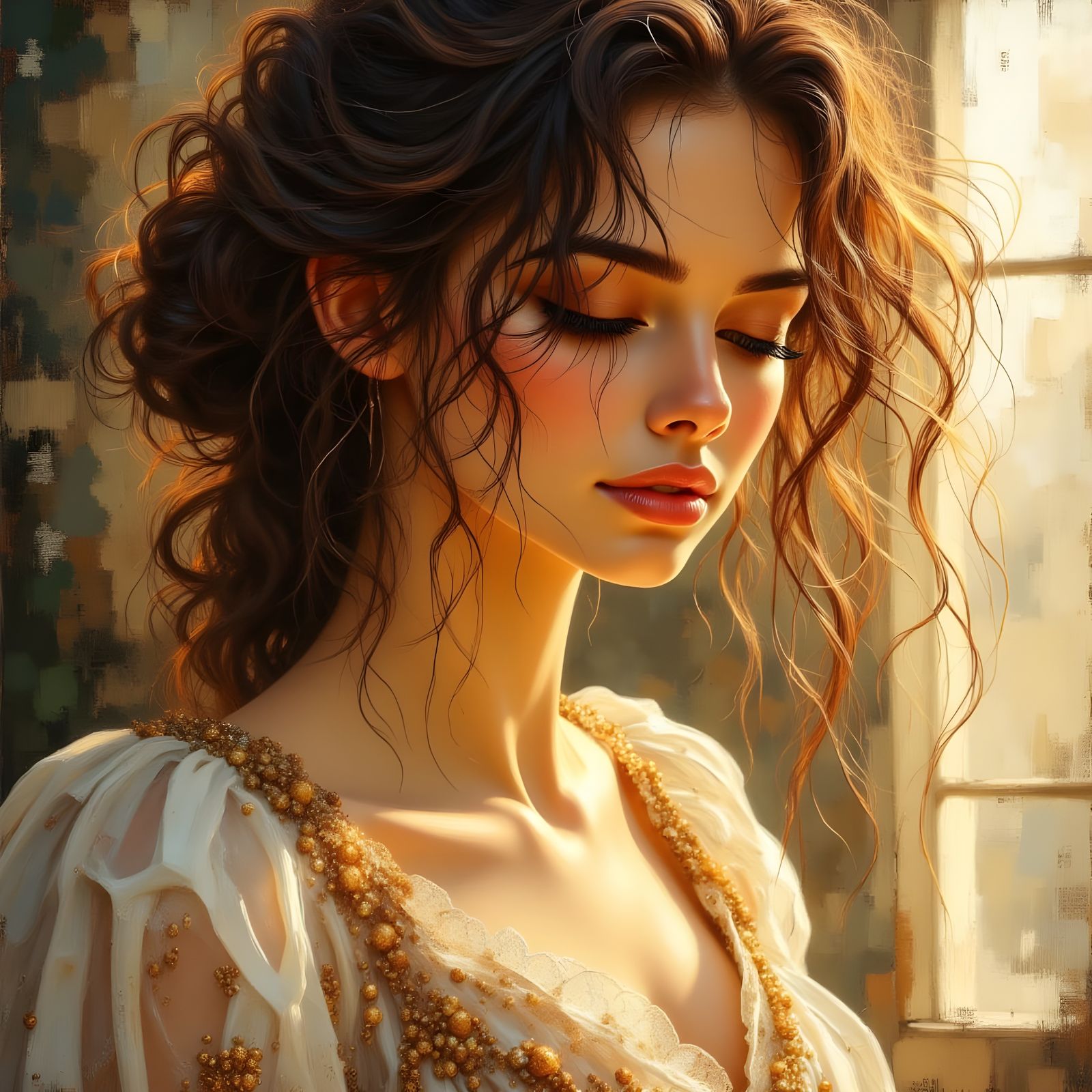 Romantic Fantasy Portrait of a Bashful Beauty