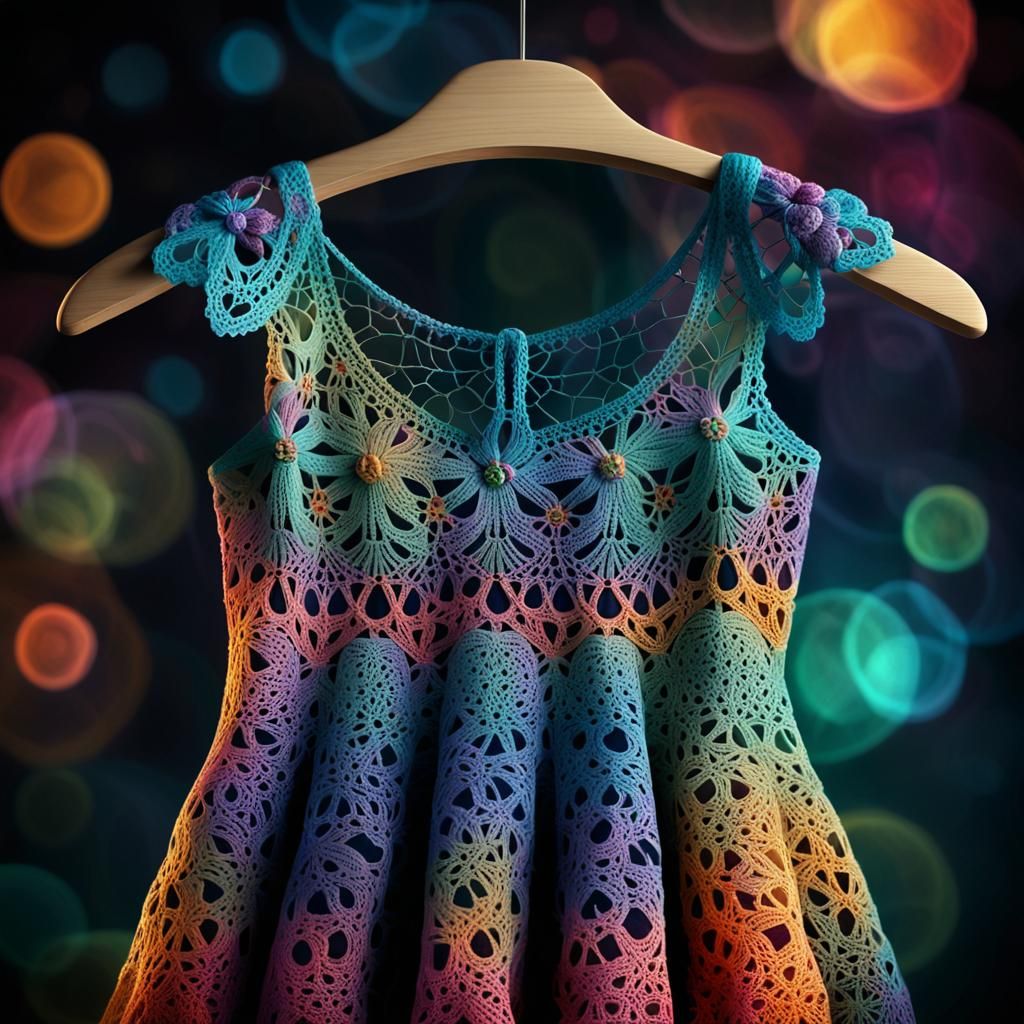 Crochet Lace Princess Dress in Digital Art