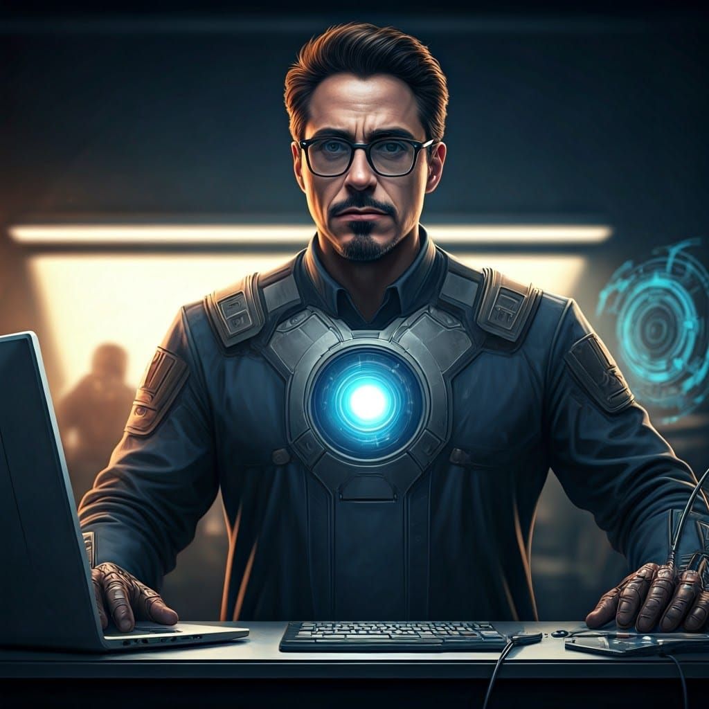 Biometric Engineer in Lab, Digital Portrait