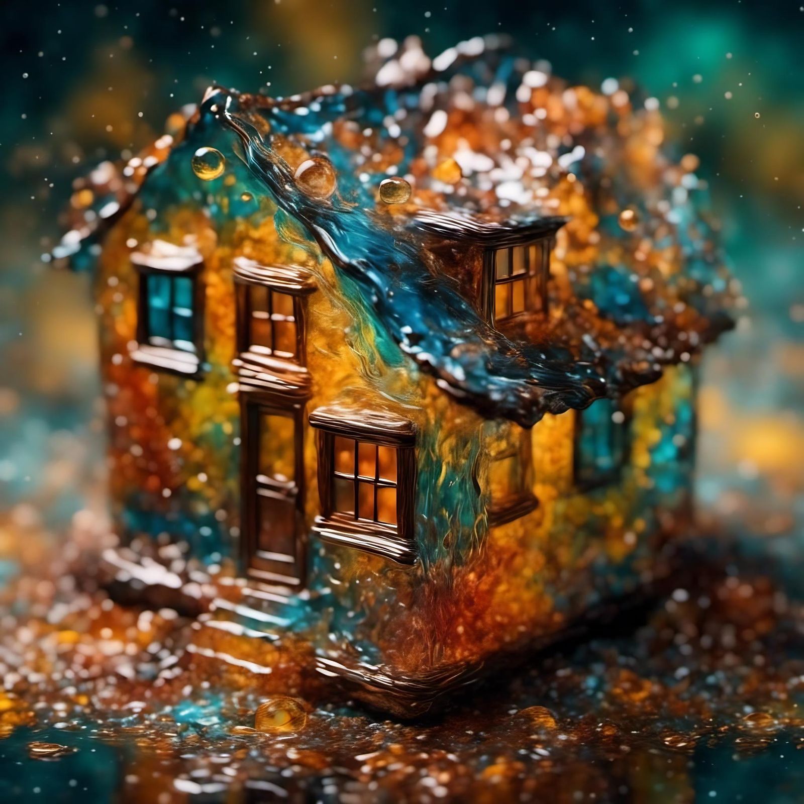 Glass Tiny House in Neo-Impressionist Style