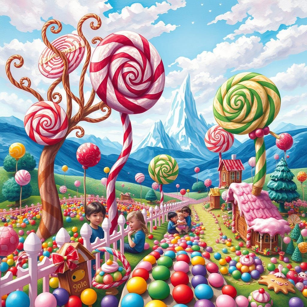 Vibrant Candyland Wonderland in Whimsical Color