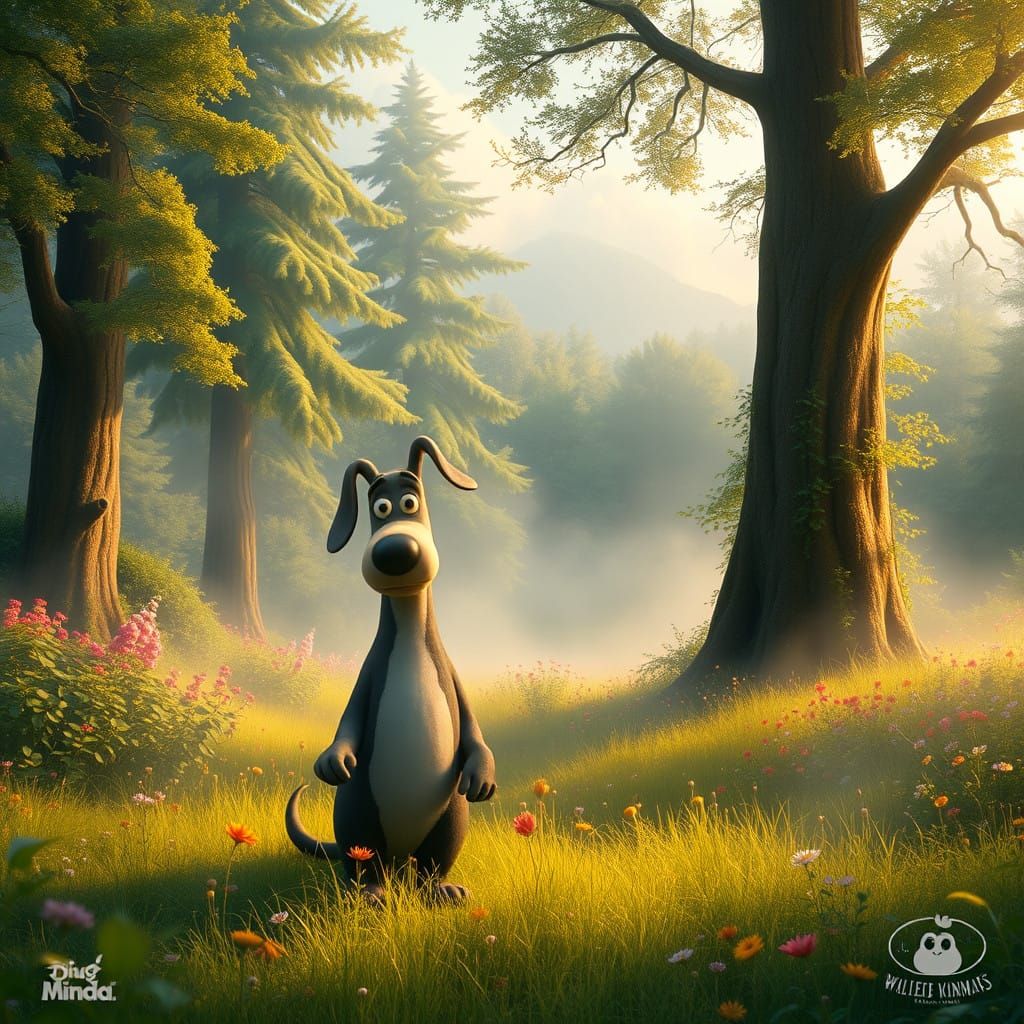 Whimsical Wallace and Gromit in Lush Meadowerland