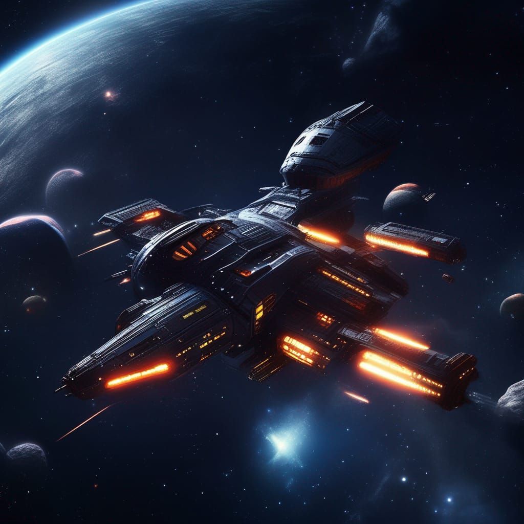 Spaceship War in the Dark Galaxy