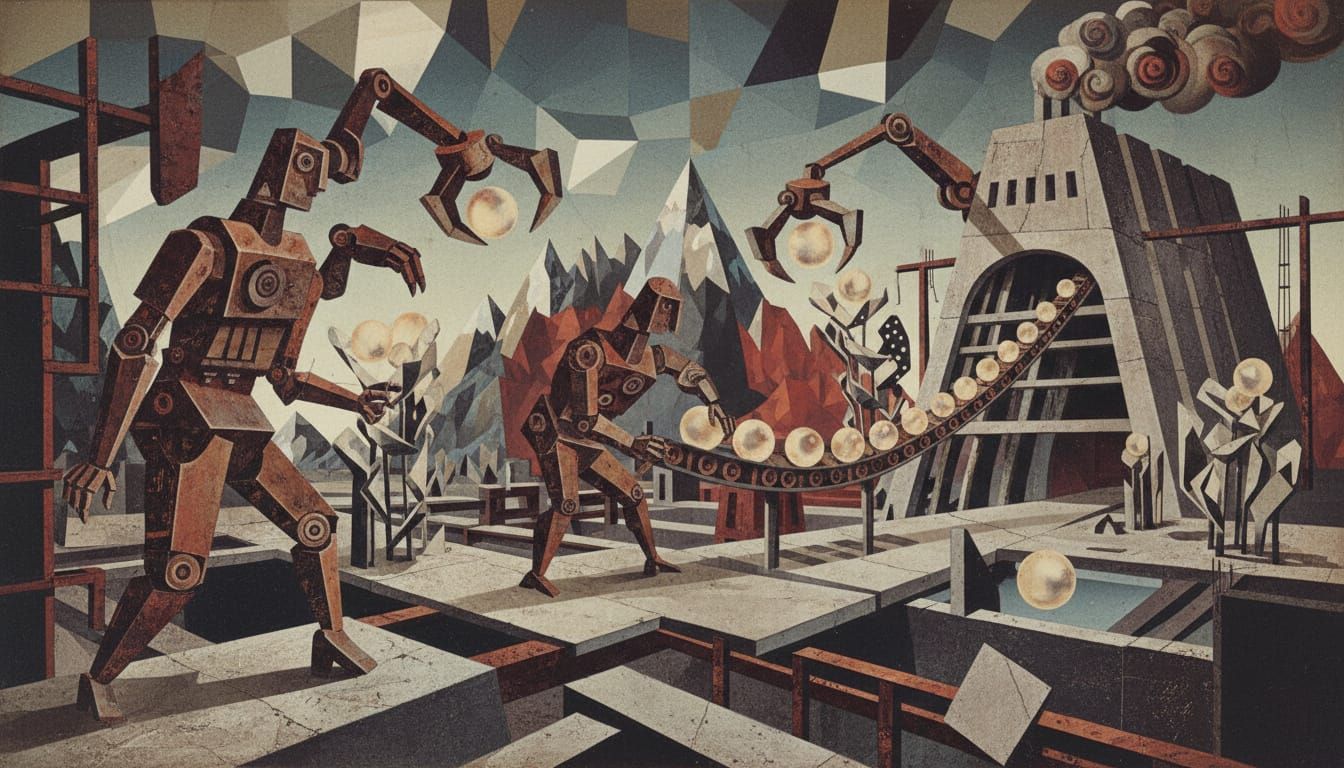 Mechanical Beings Harvesting Dreams in Geometric Landscapes