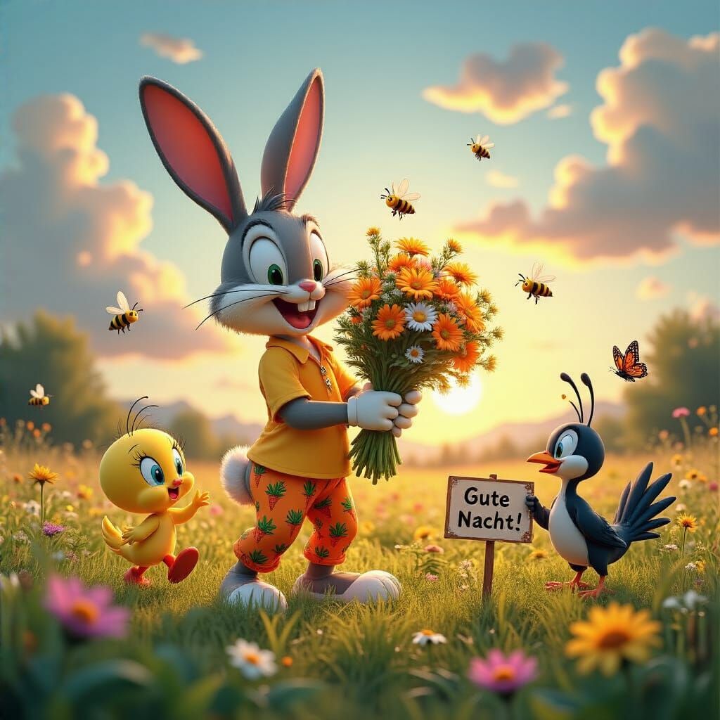 Bugs Bunny Meadow Goodnight Scene