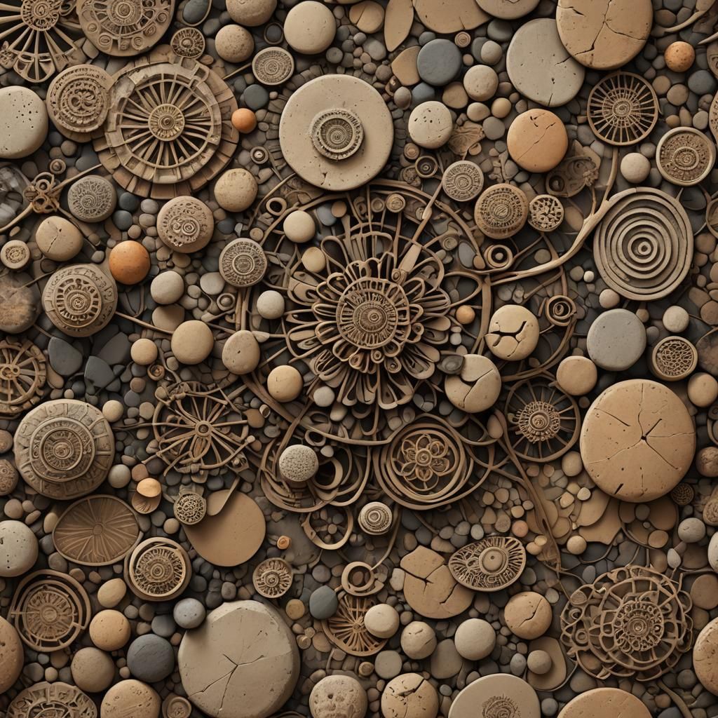 Sticks and Stones on Concrete Wall: Matte Painting