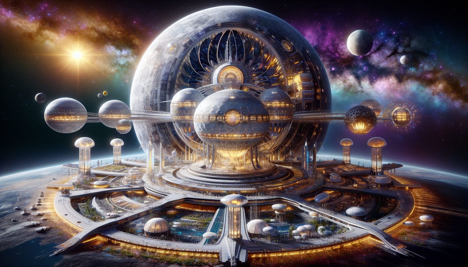 Futuristic Solar-Punk Spaceship Inspired by 19th Century Arc...