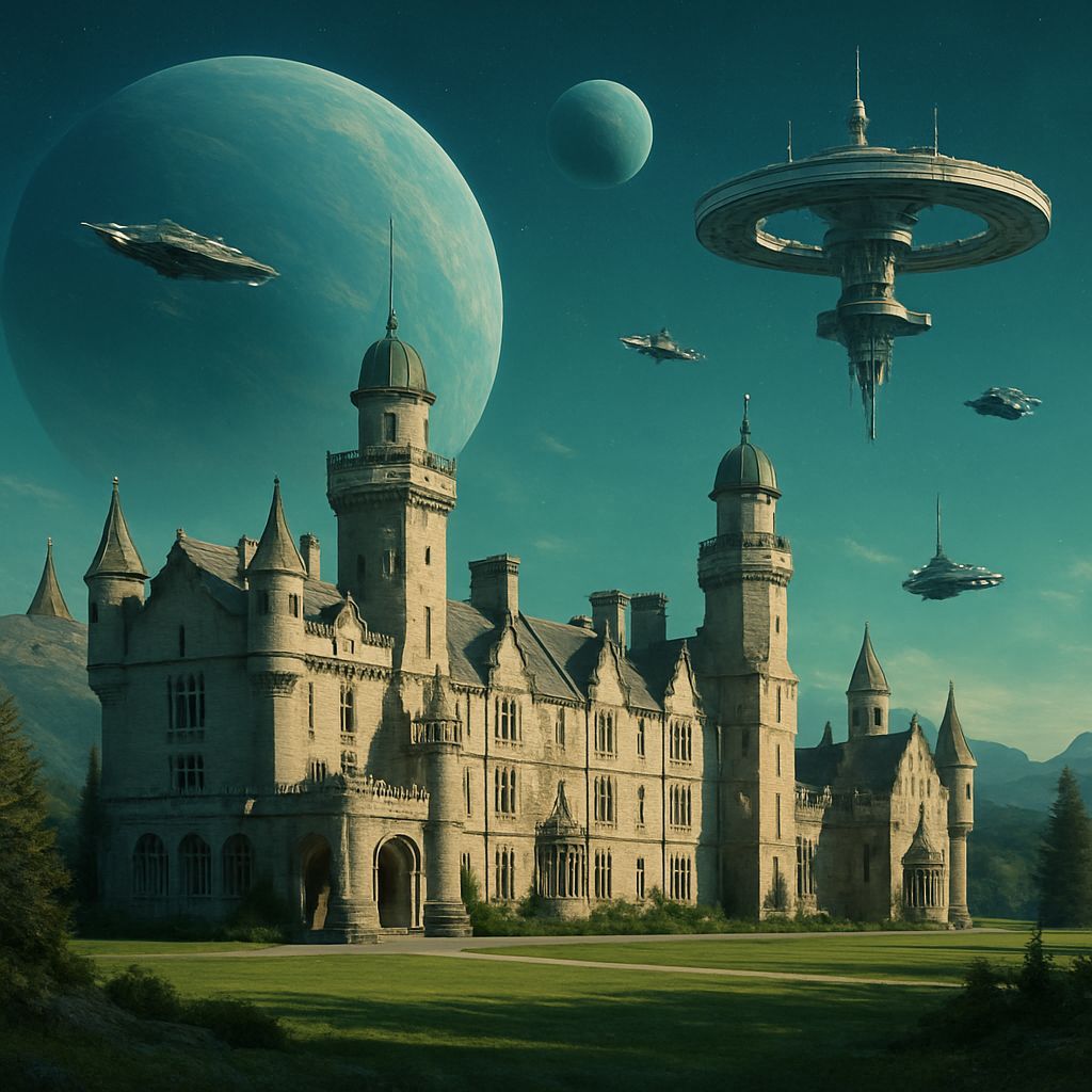 Futuristic Balmoral Castle on Space Station