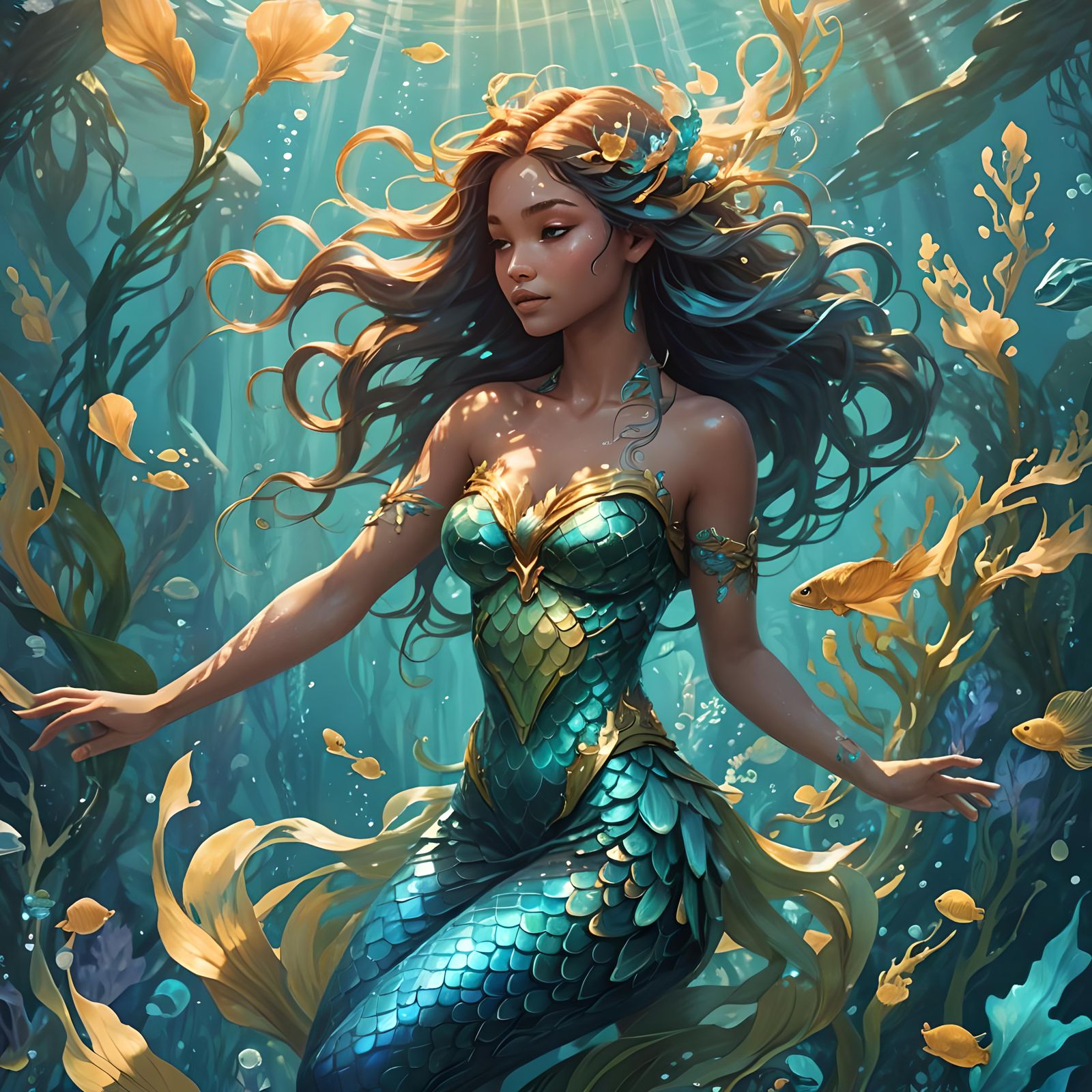 Fantastical Aqua Splash Screen in Detailed Matte Painting