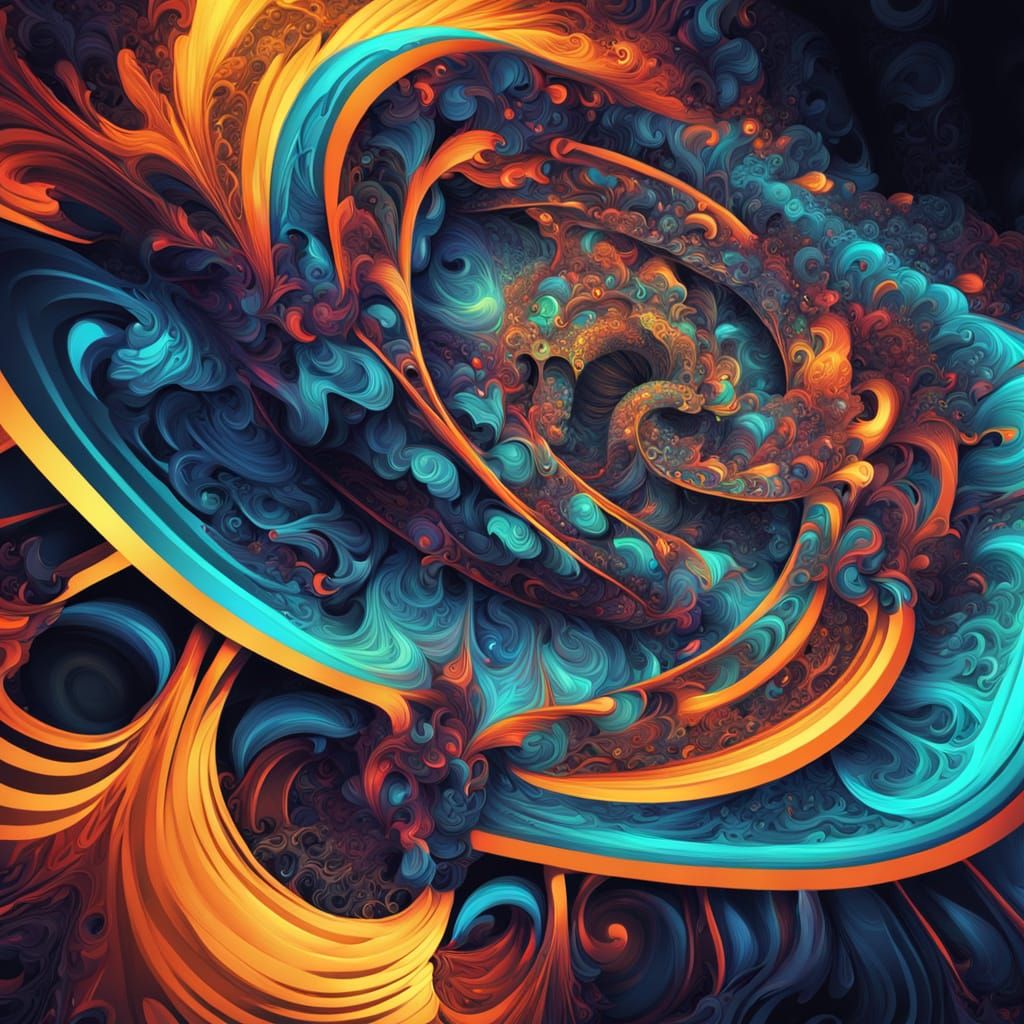Vibrant Abstract Fractal with Maniacal Rejoicing