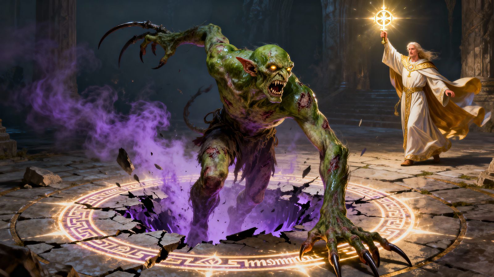 Cleric Banishment Spell vs Towering Troll