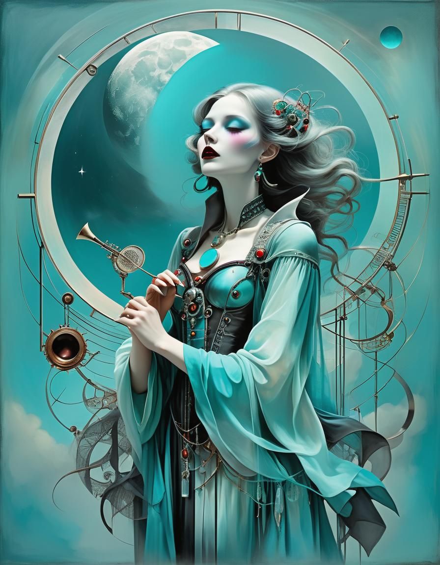 Mechanical Bauhaus Vampire's Ethereal Turquoise Serenade