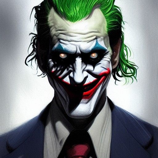 Sinister Joker Portrait in Dark Fantasy Style