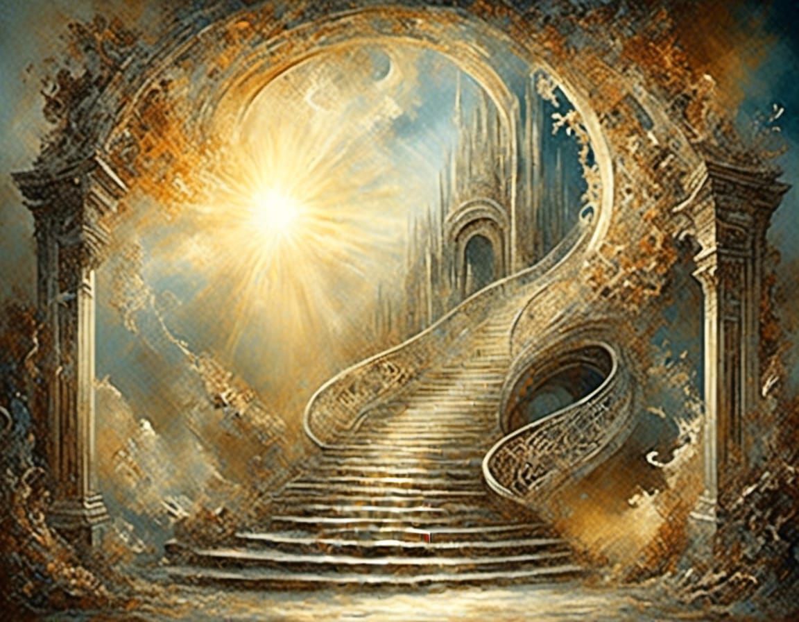 <lora:Fantasy Lights:1.0> surrealism Dreamscape, endless Sta...