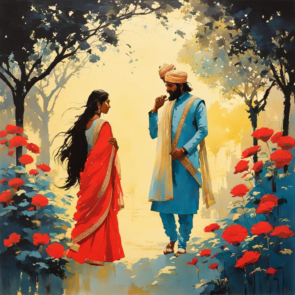 Romantic Indian Evening in Delhi's Cityscape