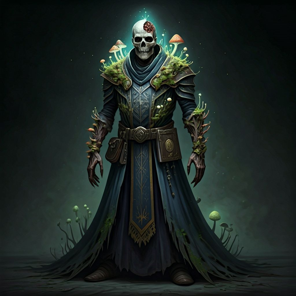 Decaying Fungal Mage: Grotesque Digital Art