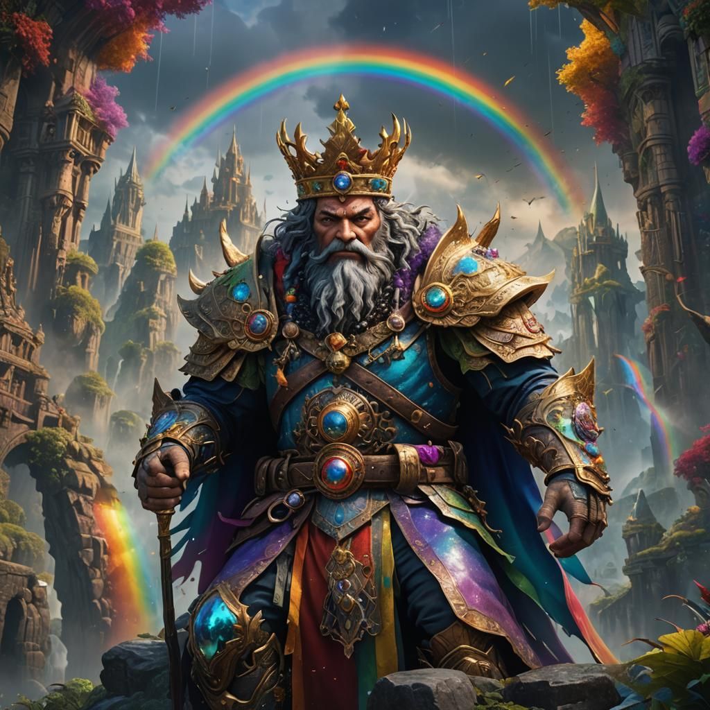 Fantastical Rainbow King Concept Art in Deep Color