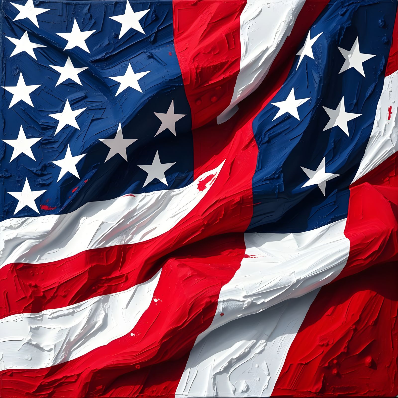 Waving USA Flag with Stars and Stripes