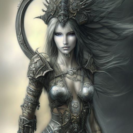 Fantastical Warrior Princess in Intricate Airbrush Details