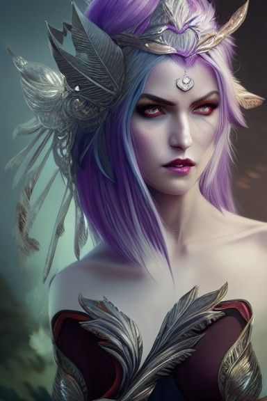 Sinister Fox Goddess with Amethyst Breastplate