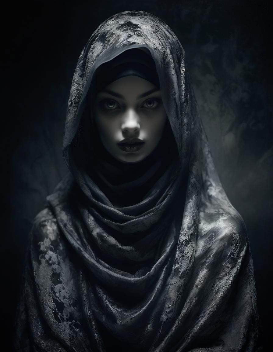 Elegant Mystery: Hijab Portrait in Dreamscape Style