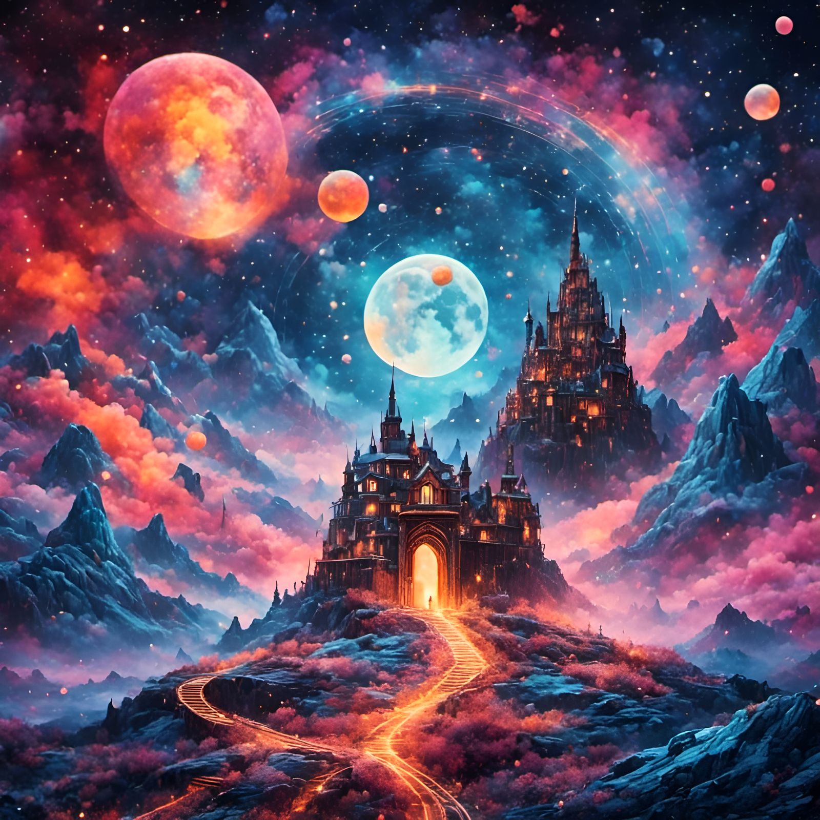 Cosmic Gateway with Vibrant Colors