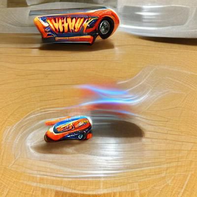Hot Wheels Car Soaring on Orange Track