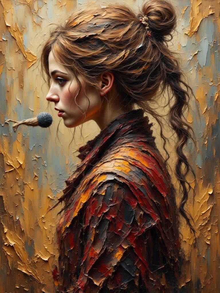 Epic Artistry in Grungy Oil Style